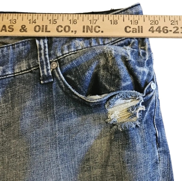 Seven7 Womens Jeans Blue Strecth Denim Plus 20 Luxe Distressed Wide Boot Leg - Picture 10 of 13